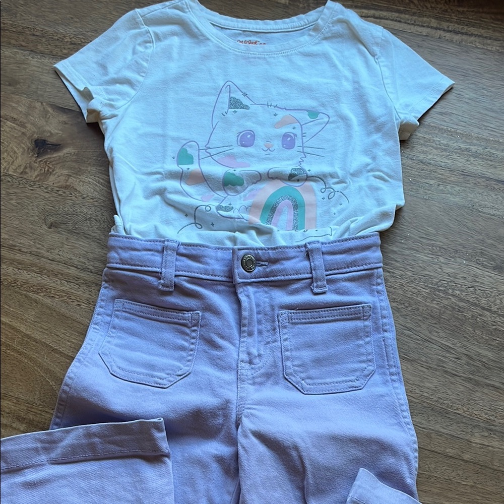 GAP Lavender Wide-Leg Denim Pants